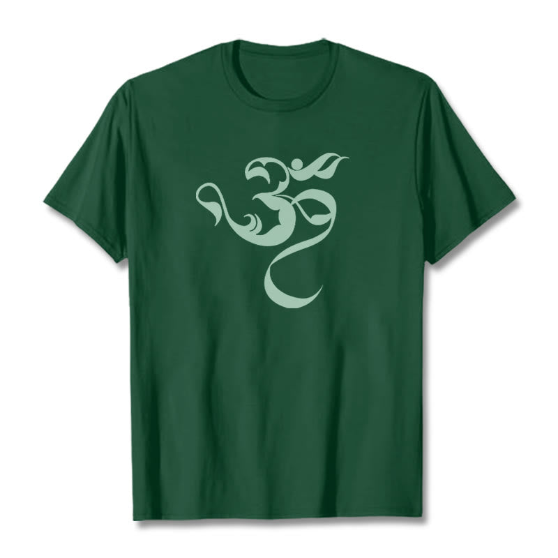 Buddha Stones Om Figure Design Cotton Tee T-shirt