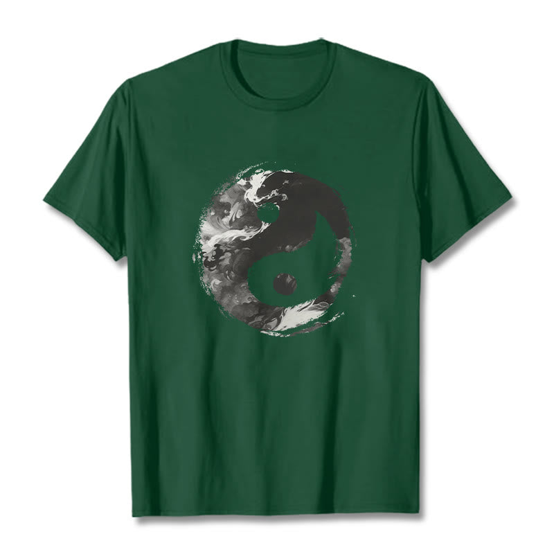 Buddha Stones Yin Yang Cotton Tee T-shirt - ForestGreen - 2XL - image 9