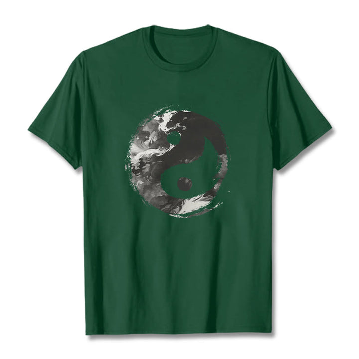 Buddha Stones Yin Yang Cotton Tee T-shirt - ForestGreen - 2XL - image 9