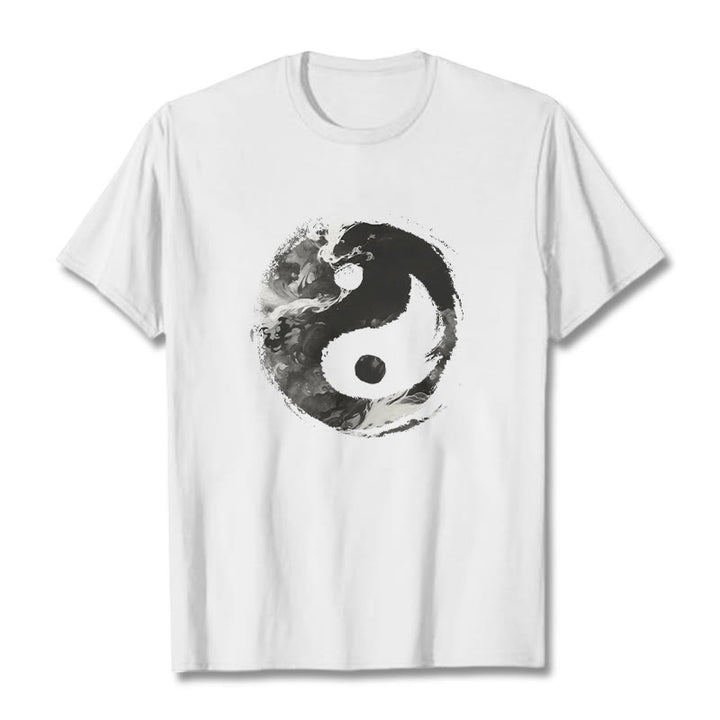 Buddha Stones Yin Yang Cotton Tee T-shirt - White - 2XL - image 1