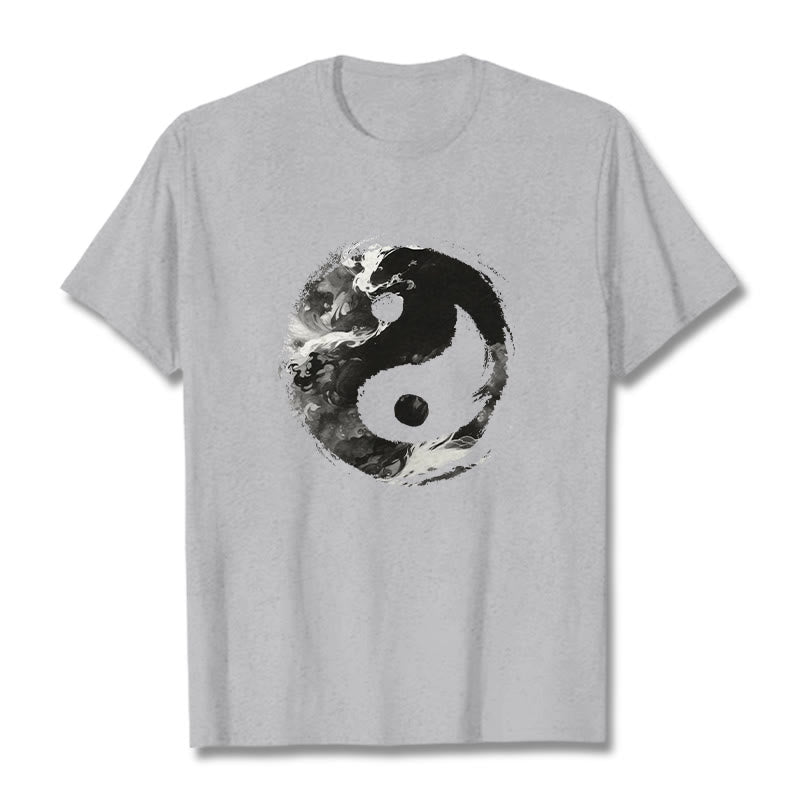 Buddha Stones Yin Yang Cotton Tee T-shirt - LightGrey - 2XL - image 11