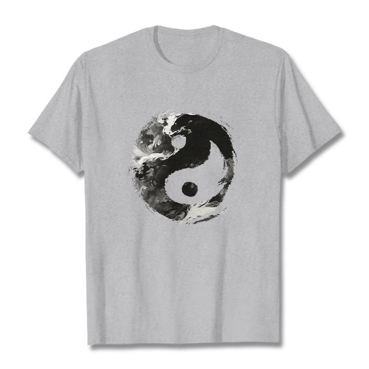 Buddha Stones Yin Yang Cotton Tee T-shirt - LightGrey - 2XL - image 11