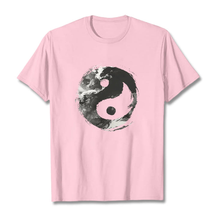 Buddha Stones Yin Yang Cotton Tee T-shirt - LightPink - 2XL - image 19