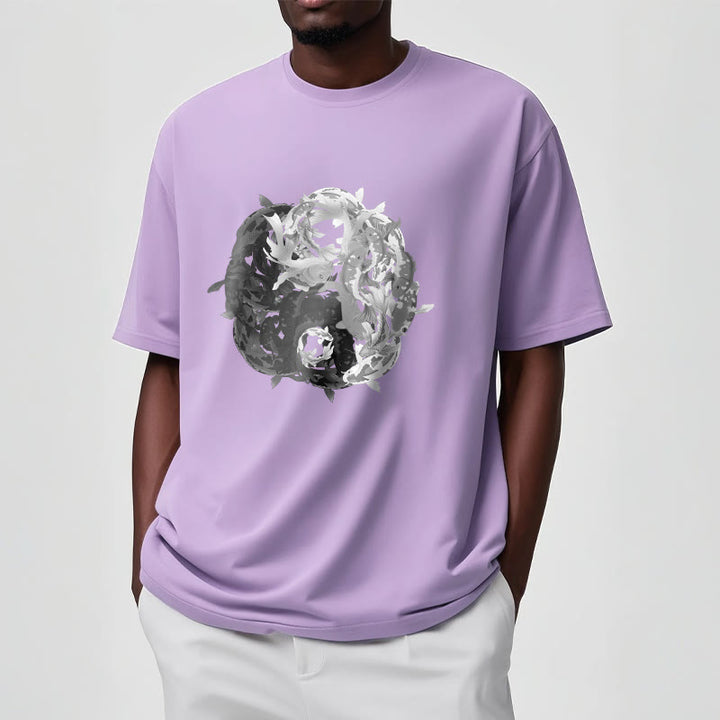 Buddha Stones Yin Yang Koi Fish Combination Cotton Tee T-shirt - image 18