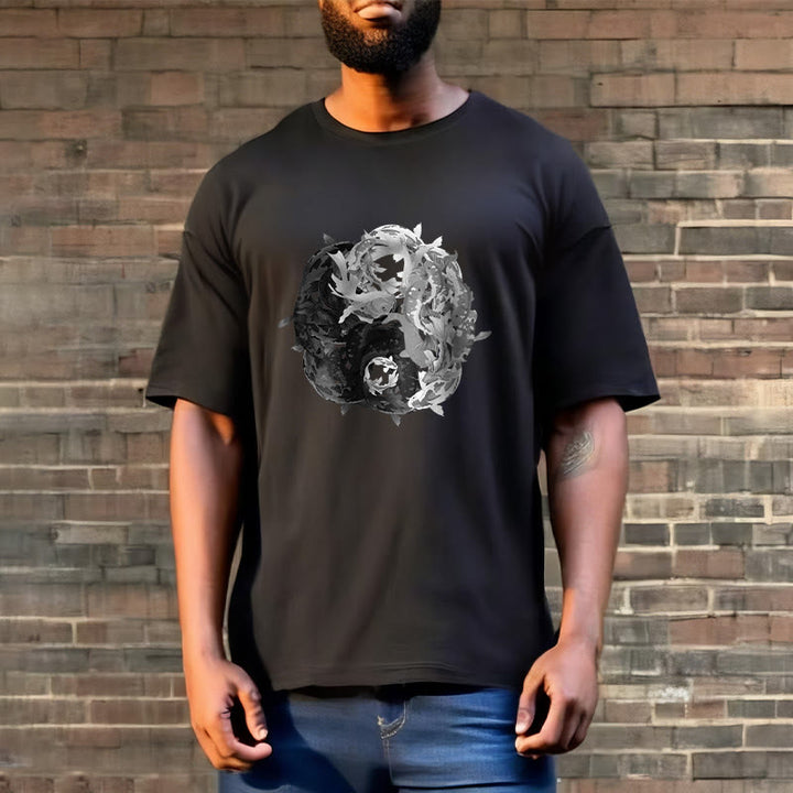Buddha Stones Yin Yang Koi Fish Combination Cotton Tee T-shirt - image 8