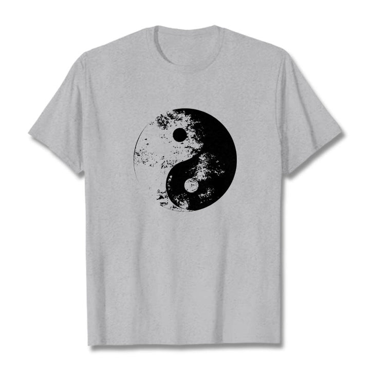 Buddha Stones Yin Yang Tai Chi Pattern Cotton Tee T-shirt - LightGrey - 2XL - image 11