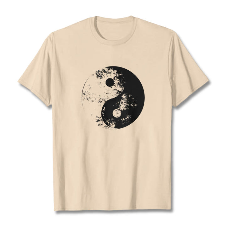 Buddha Stones Yin Yang Tai Chi Pattern Cotton Tee T-shirt - Bisque - 2XL - image 13