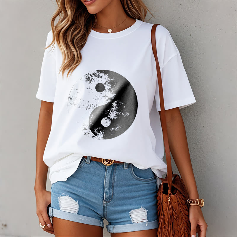 Buddha Stones Yin Yang Tai Chi Pattern Cotton Tee T-shirt - image 2