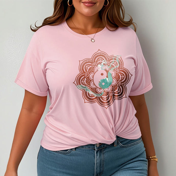 Buddha Stones Mandala Yin Yang Cotton Tee T-shirt - image 16