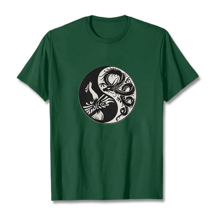 Buddha Stones Phoenix Yin Yang Cotton Tee T-shirt - ForestGreen - 2XL - image 9
