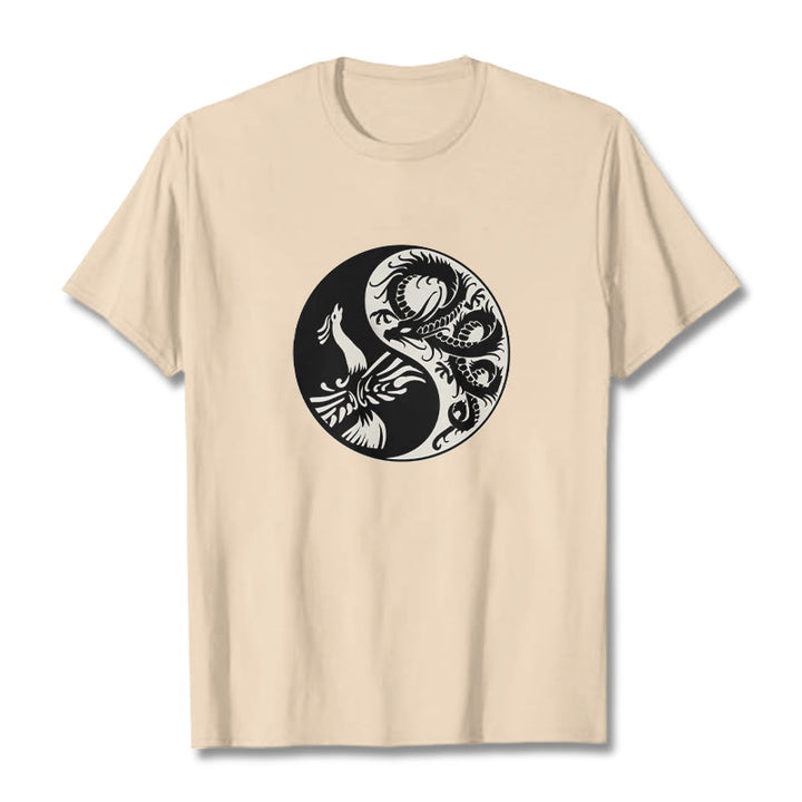 Buddha Stones Phoenix Yin Yang Cotton Tee T-shirt - Bisque - 2XL - image 13