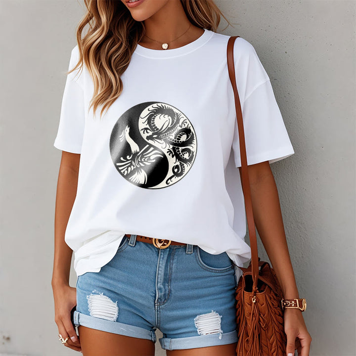 Buddha Stones Phoenix Yin Yang Cotton Tee T-shirt - image 7