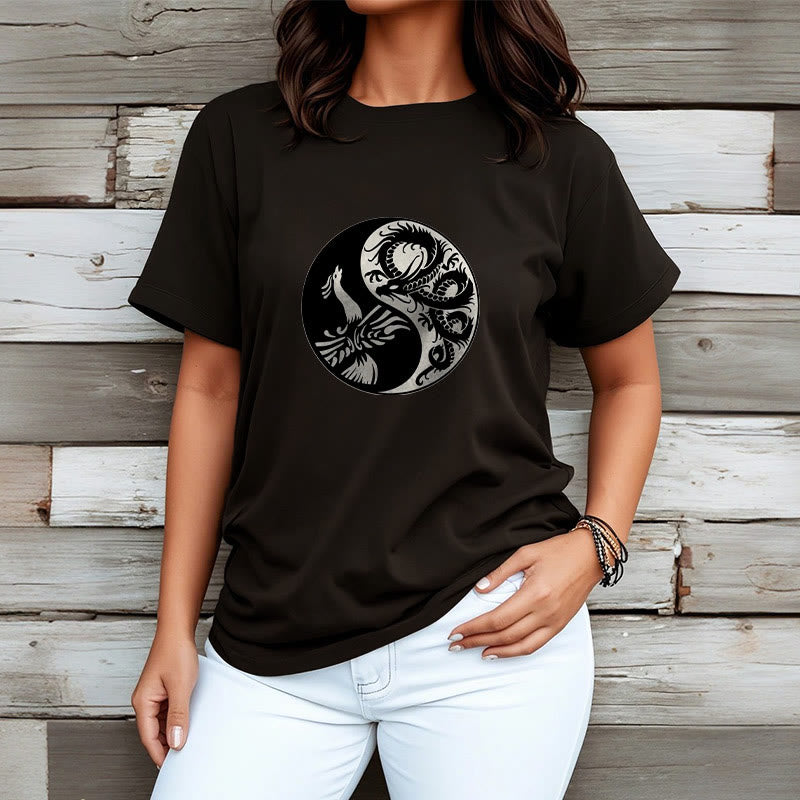 Buddha Stones Phoenix Yin Yang Cotton Tee T-shirt - image 2