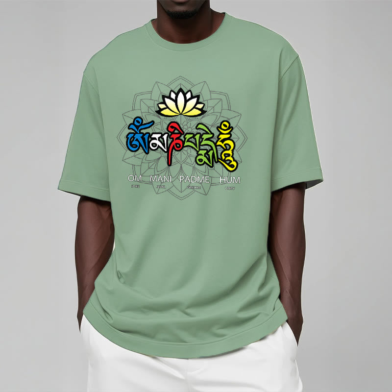 Buddha Stones Om Mani Padme Hum Lotus Tee T-shirt - image 13
