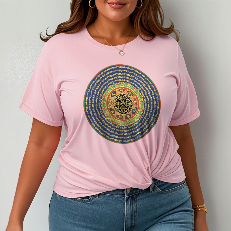 Buddha Stones 108 Om Mani Padme Hum Mantra Sanskrit Tee T-shirt