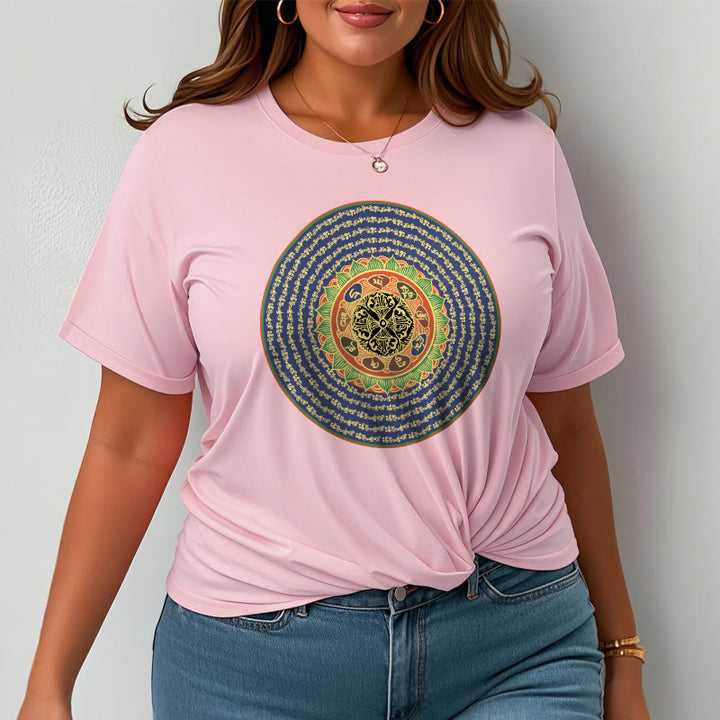 Buddha Stones 108 Om Mani Padme Hum Mantra Sanskrit Tee T-shirt