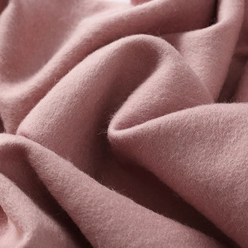 Buddha Stones Wool Shawl Red Peony Embroidery Tassel Winter Cozy Travel Scarf Wrap - image 5