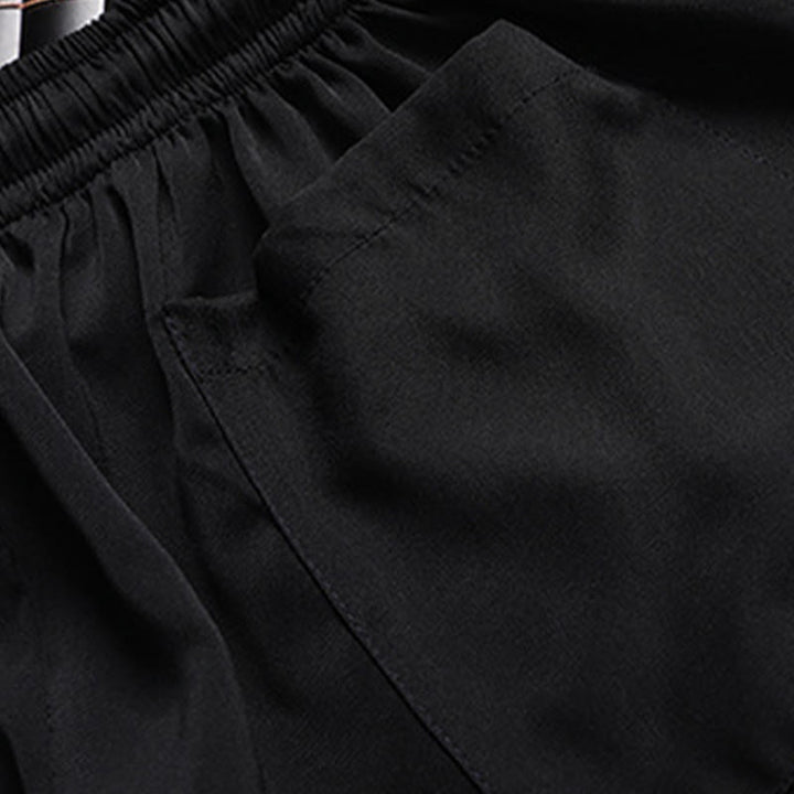 Buddha Stones Bamboo Peach Blossom Tang Suit Hanfu Traditional Uniform Short Sleeve Top Pants Clothing Men's Set - image 18