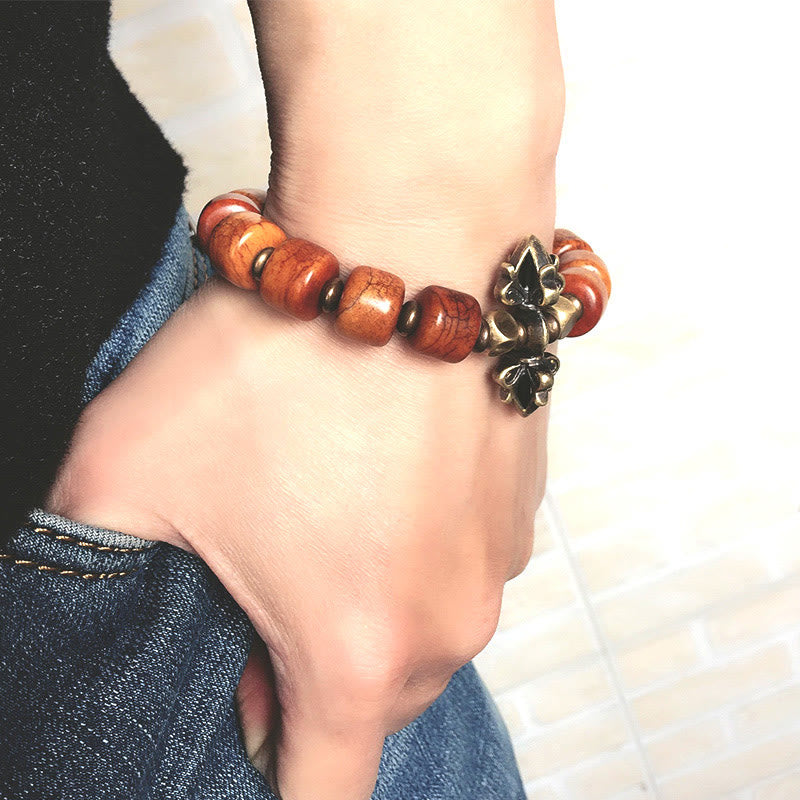 Buddha Stones Yak Bone Copper Strength Bracelet