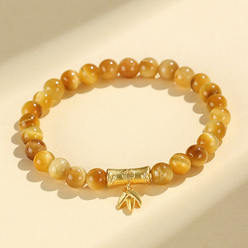 Buddha Stones Tiger Eye Fu Character Bamboo Koi Fish Lotus Om Mani Padme Hum Protection Bracelet