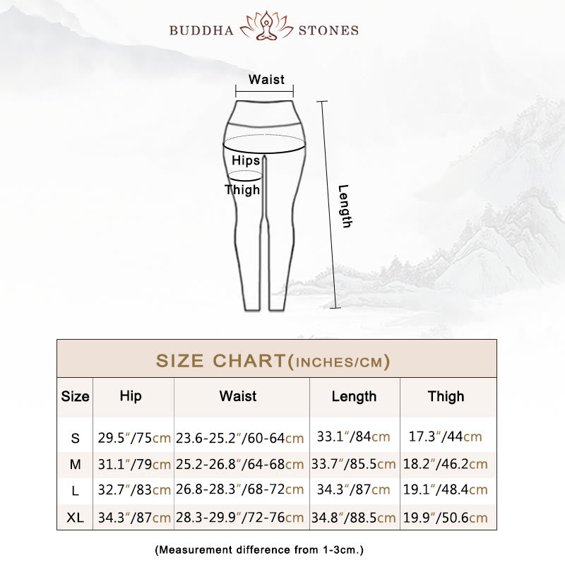 Buddha Stones Lines Weeds Sakura Flowers Black Tree Pants Sports Fitness Yoga Leggings Women's Yoga Pants - image 5