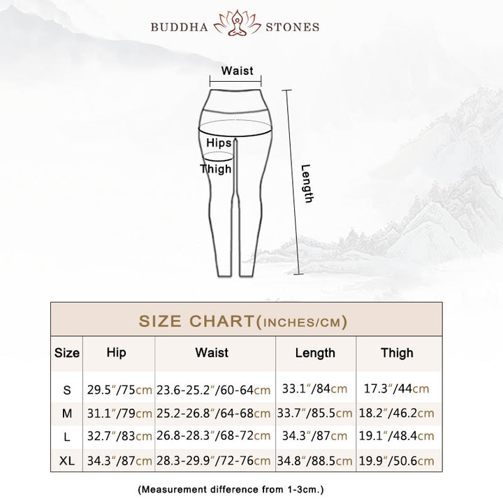 Buddha Stones Mist Leaves Print Sports Exercise Fitness Leggings Women's Yoga Pants - image 5