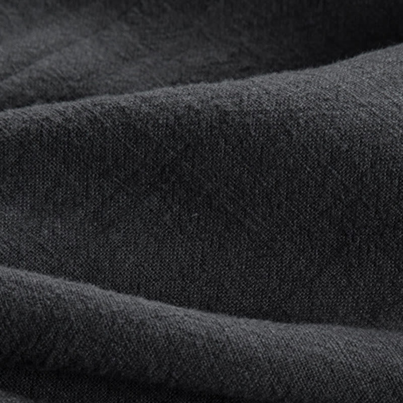 Buddha Stones Simple Fall Lace-up Cotton Linen Men Jacket Coat Zen Clothing - image 11