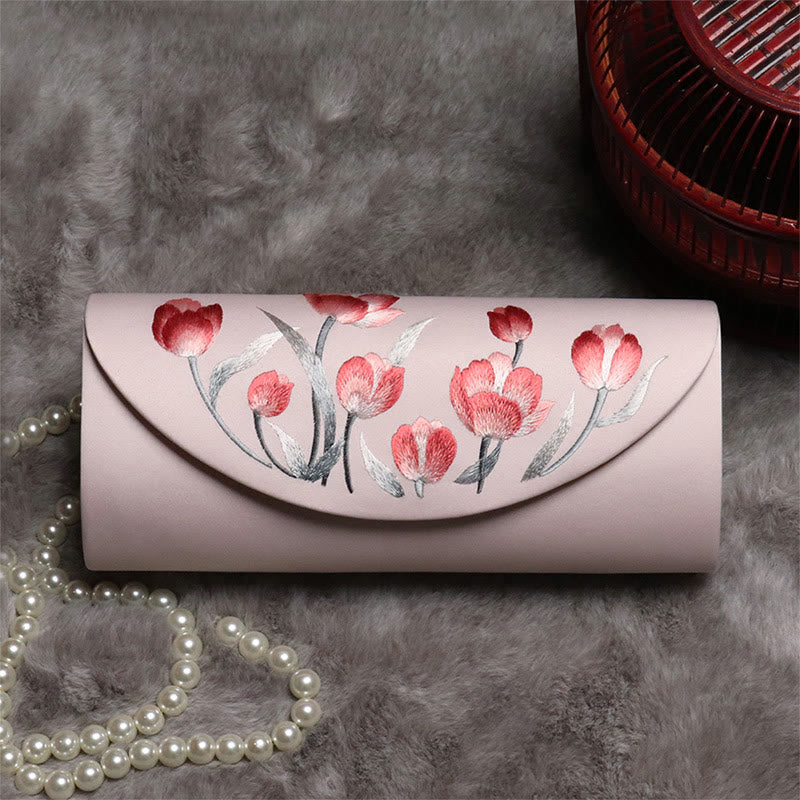 Buddha Stones Tulip Su Embroidery Wedding Shopping Purse Handbag Crossbody Bag