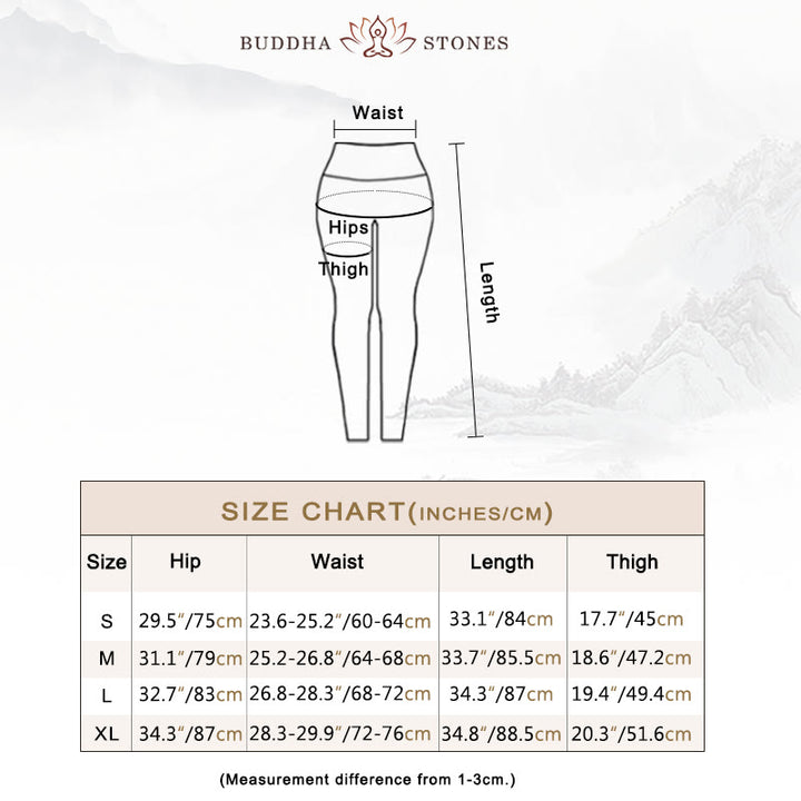 Buddha Stones Flowers Leaves Pants Sports Fitness Yoga Leggings Women's Yoga Pants - image 4