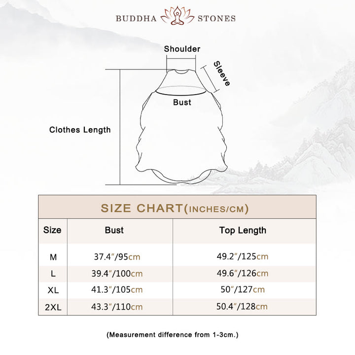 Buddha Stones Simple Pattern Midi Dress Wide Leg Pants Meditation Spiritual Zen Practice Yoga Dance Clothing - image 5