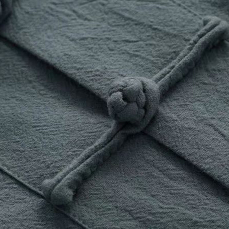 Buddha Stones 2Pcs Tang Suit Traditional Frog-Button Uniform Long Sleeve Shirt Pants Men's Set - image 10