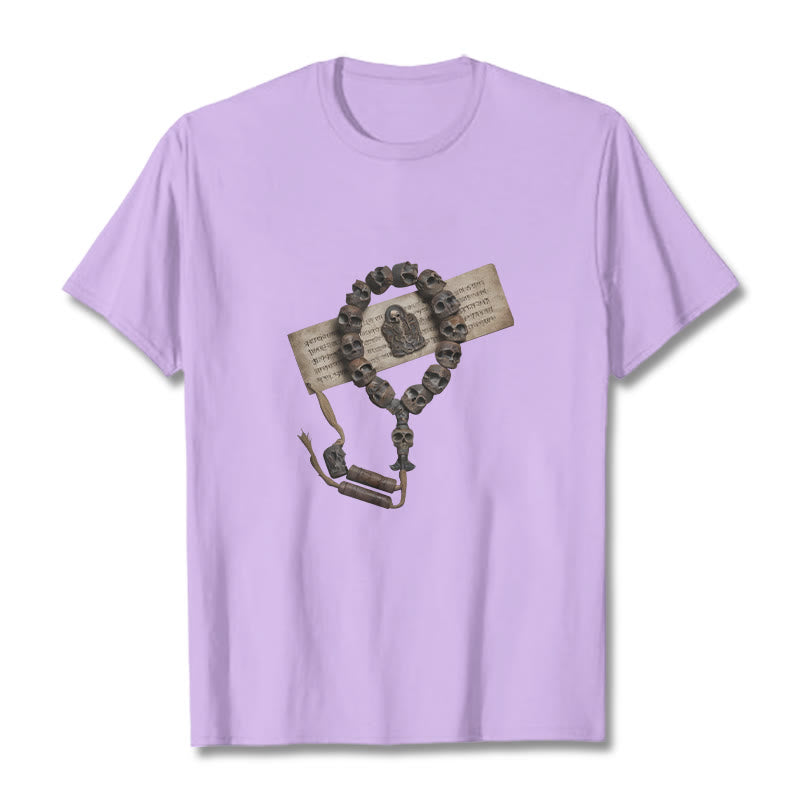 Buddha Stones Tibetan The Lord Of The Corpse Forest Beads Pattern Tee T-shirt - Plum - 2XL - image 18