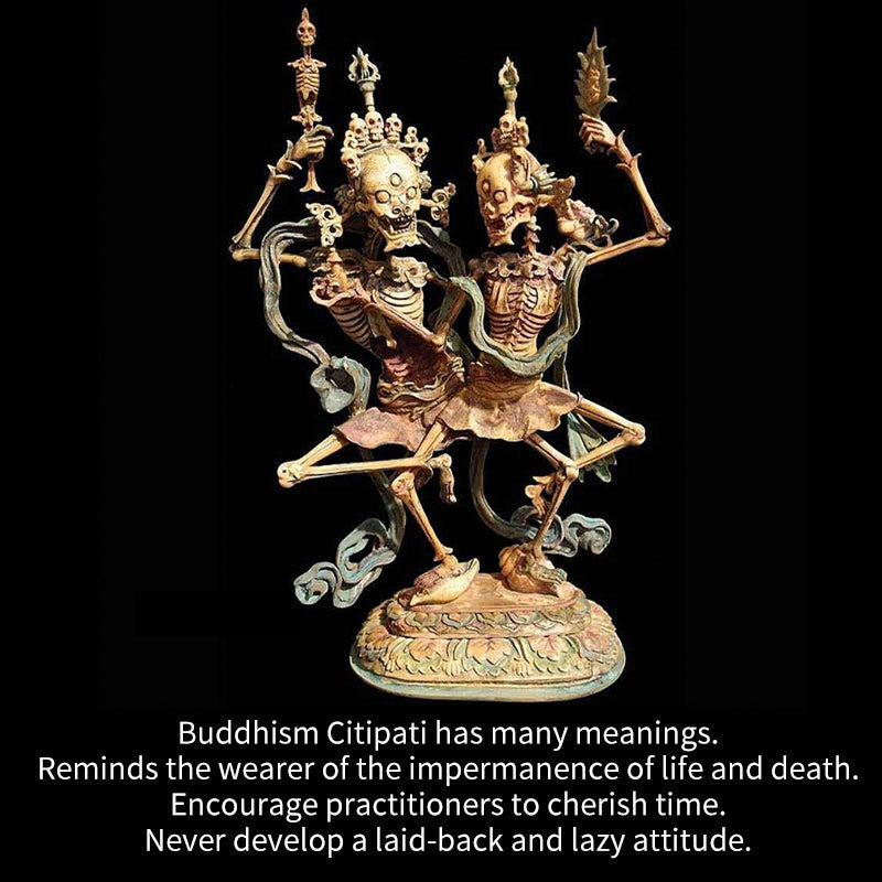 Buddha Stones Tibetan The Lord Of The Corpse Forest Skulls Pendant Clouds Design Tee T-shirt - image 6