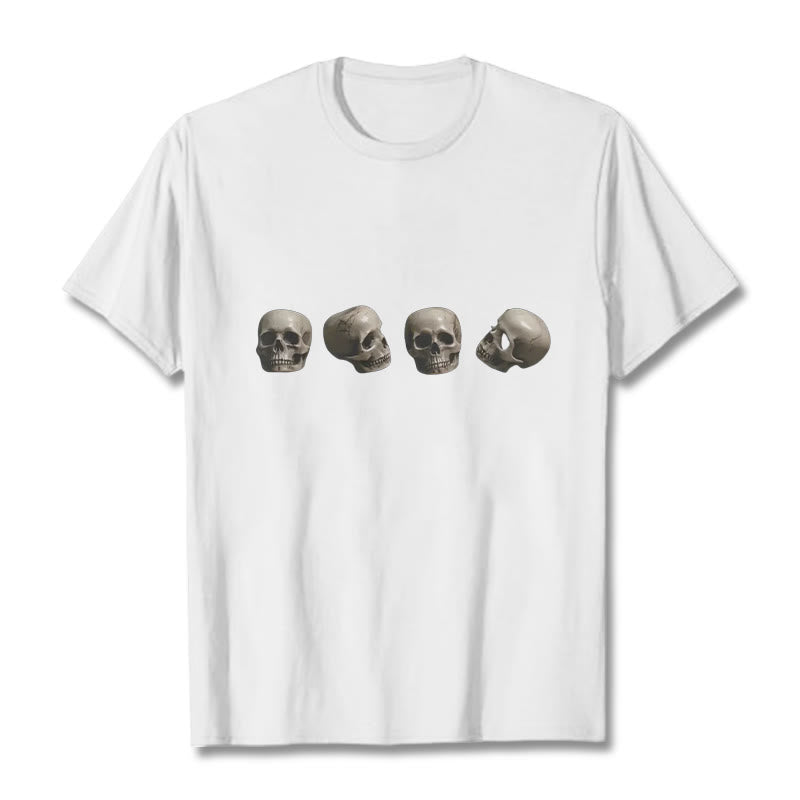 Buddha Stones Tibetan The Lord Of The Corpse Forest Skulls Pattern Tee T-shirt - White - 2XL - image 10
