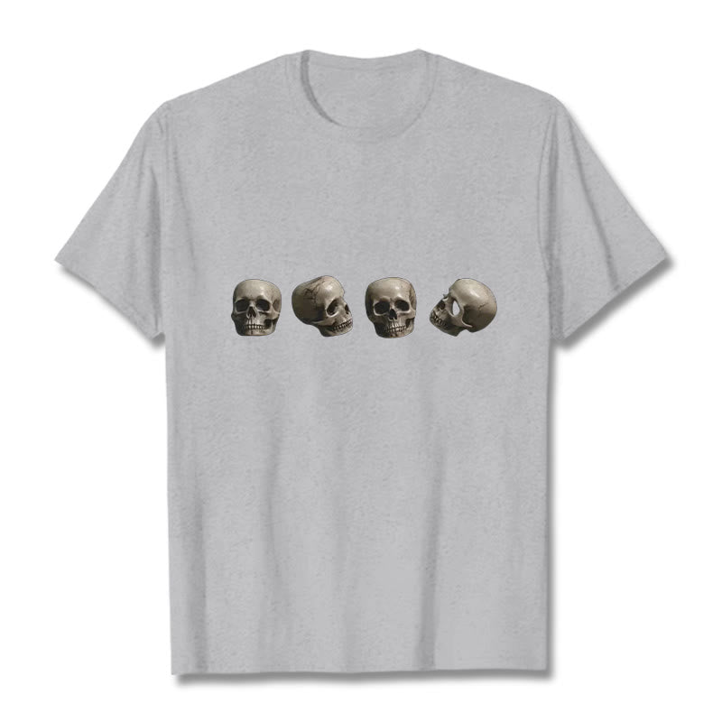 Buddha Stones Tibetan The Lord Of The Corpse Forest Skulls Pattern Tee T-shirt - Light Grey - 2XL - image 22