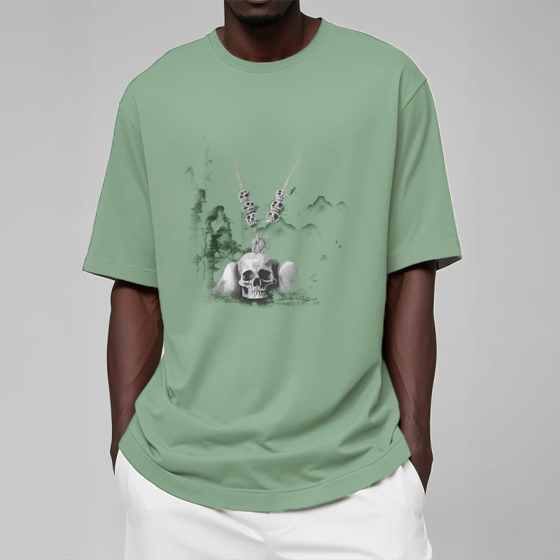 Buddha Stones Tibetan The Lord Of The Corpse Forest Skulls Pendant Clouds Design Tee T-shirt - image 17