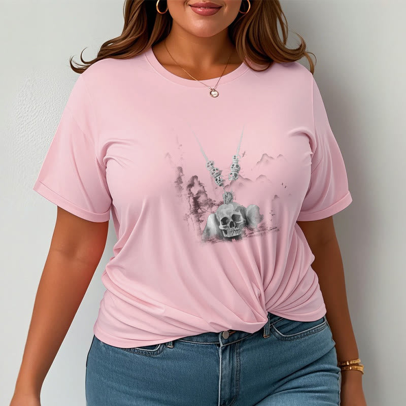 Buddha Stones Tibetan The Lord Of The Corpse Forest Skulls Pendant Clouds Design Tee T-shirt - image 15