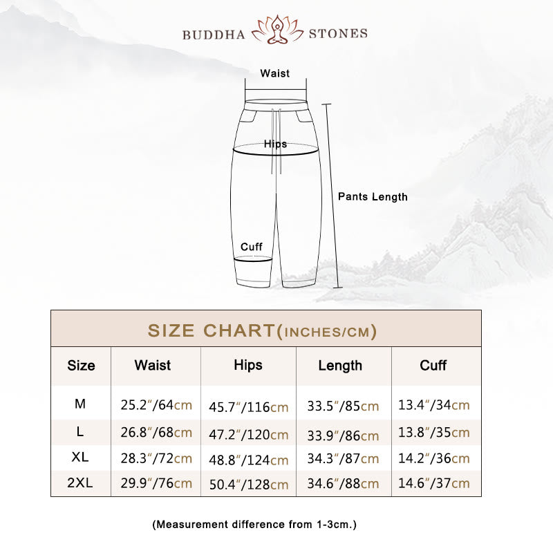 Buddha Stones Summer Women's Cotton Drawstring Harem Pants With Pockets - image 4