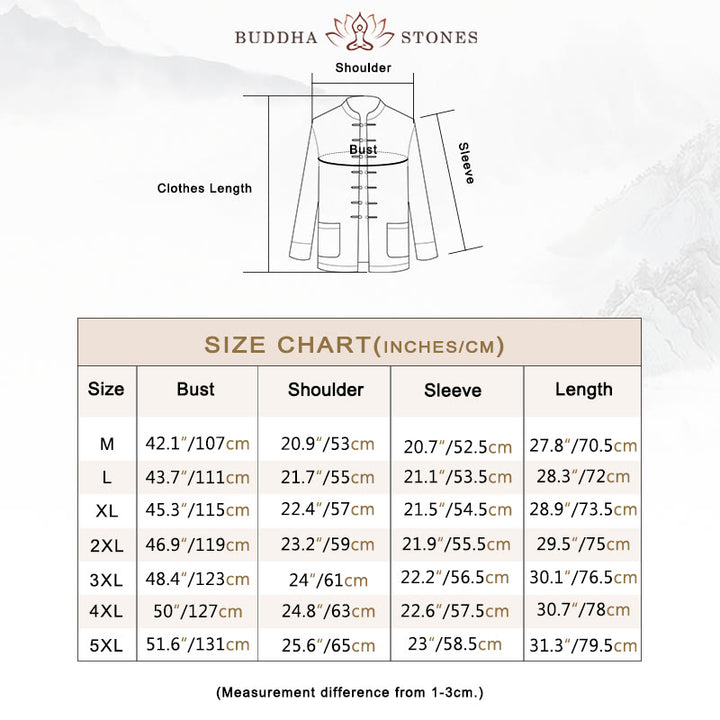 Buddha Stones Frog-Button Chinese Tang Suit Crane Character Long Shirt Cotton Suede Men Jacket Clothing - image 5