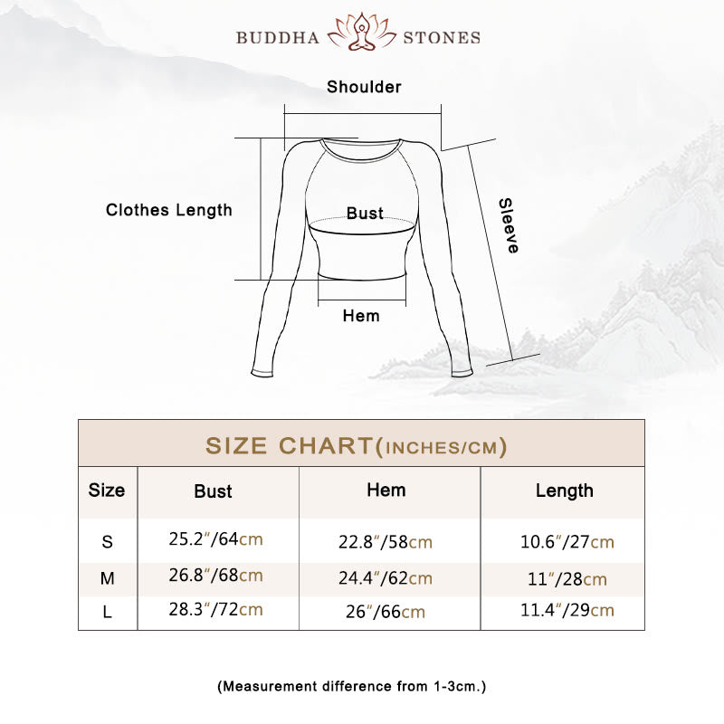 Buddha Stones Gradient Long Sleeve Crop Top Tee Bra Leggings Pants Fitness Yoga Outfit - image 7