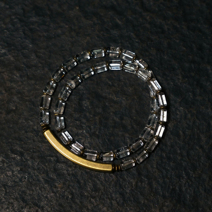 Buddha Stones Square White Crystal Copper Luck Bracelet - Copper White Crystal: (Wrist Circumference 17-17.5cm) - image 0
