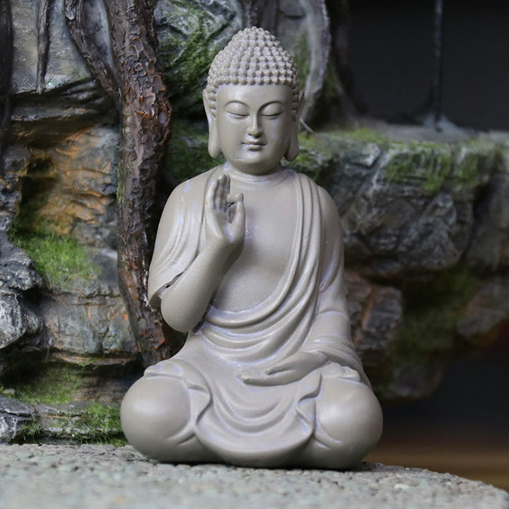 Buddha Stones Small Meditation Prayer Resin Buddha Statue Compassion Home Desk Decoration - image 6