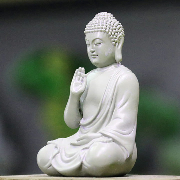 Buddha Stones Small Meditation Prayer Resin Buddha Statue Compassion Home Desk Decoration