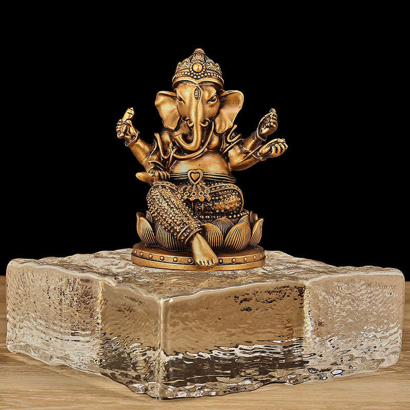 Buddha Stones Mini Small Ganesh Ganpati Elephant Meditation Statue Reflection Home Resin Decoration