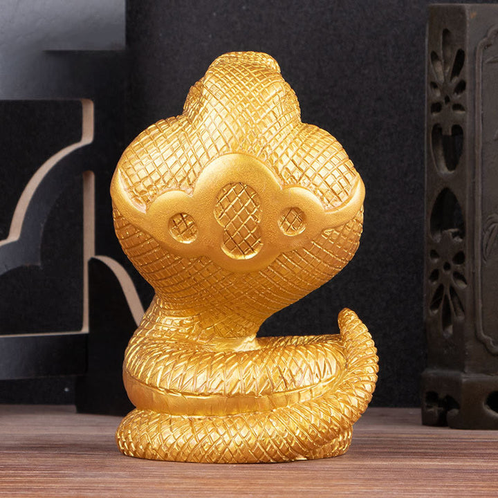 Buddha Stones Year Of The Snake Ingots Copper Coins Ball Wealth Resin Statue Home Decoration