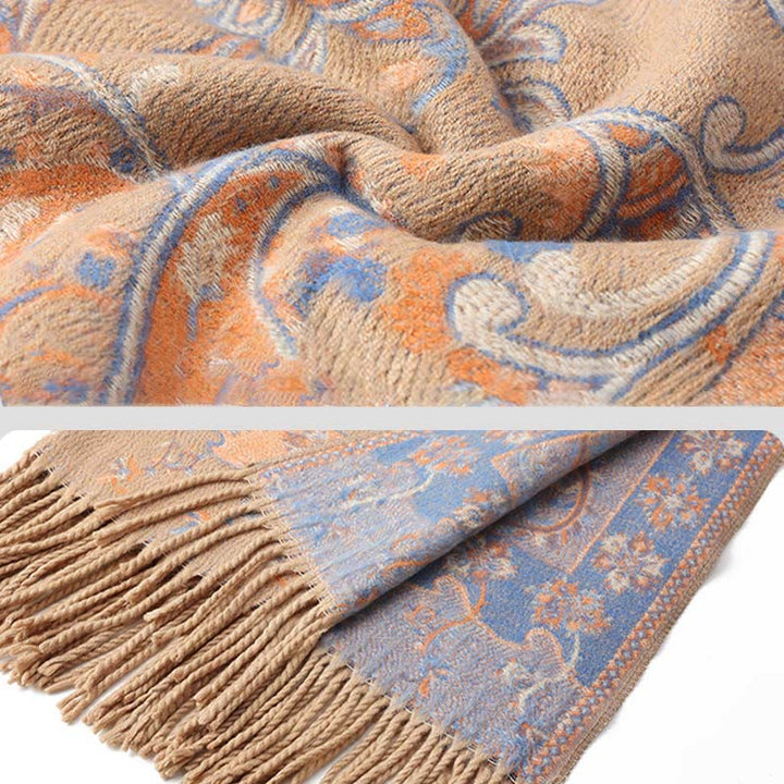 Buddha Stones Tibetan Cashew Flower Tassel Shawl Fall Winter Cozy Travel Scarf Wrap - image 37