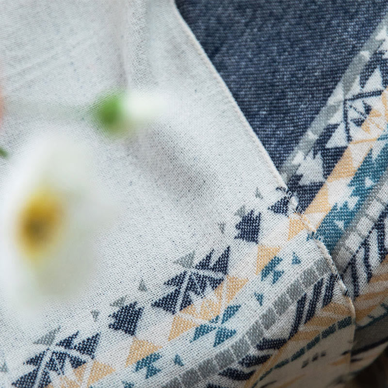 Buddha Stones Tibetan Geometric Rhombus Pattern Tassels Shawl Fall Winter Warm Cozy Scarf Wrap - image 14