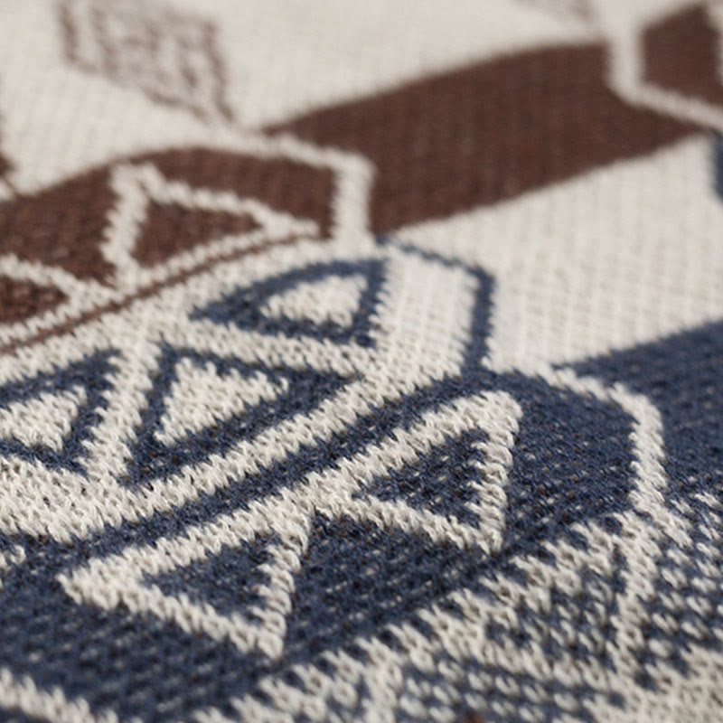 Buddha Stones Tibetan Wave Stripe Geometry Tassels Shawl Fall Winter Cozy Scarf Wrap - image 17