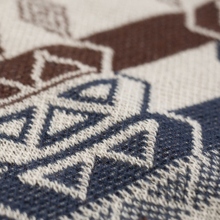 Buddha Stones Tibetan Wave Stripe Geometry Tassels Shawl Fall Winter Cozy Scarf Wrap - image 17