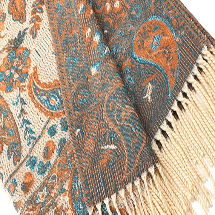 Buddha Stones Tibetan Cashew Flowers Leaves Vine Tassels Shawl Fall Winter Soft Cozy Scarf Wrap - image 24